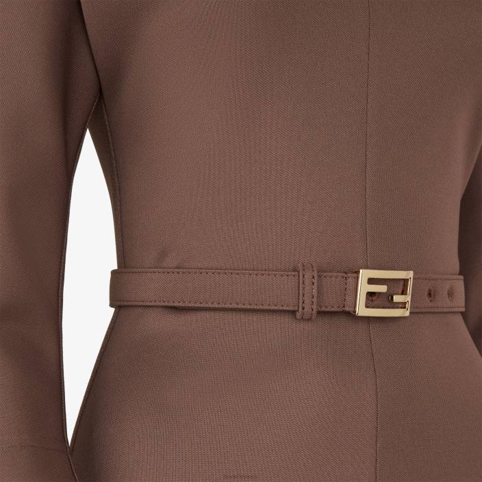 ženske obleka iz džersija rjav Fendi oblačila Z68L1200