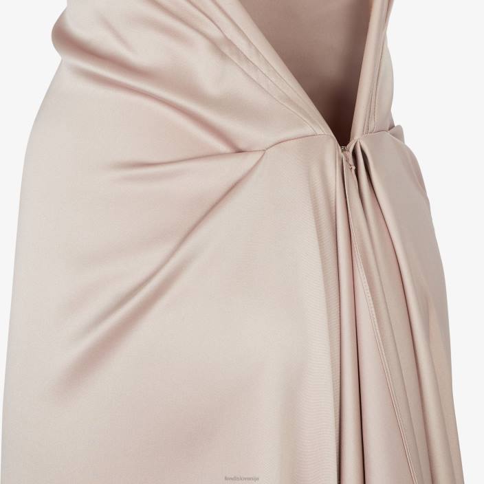 ženske starinska svilena obleka roza Fendi oblačila Z68L1090