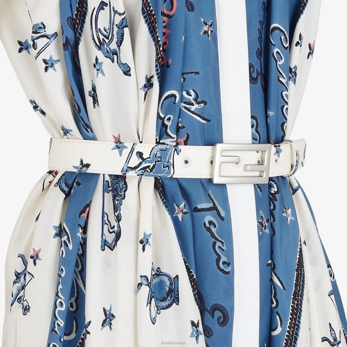 ženske svilena obleka modra Fendi oblačila Z68L1039