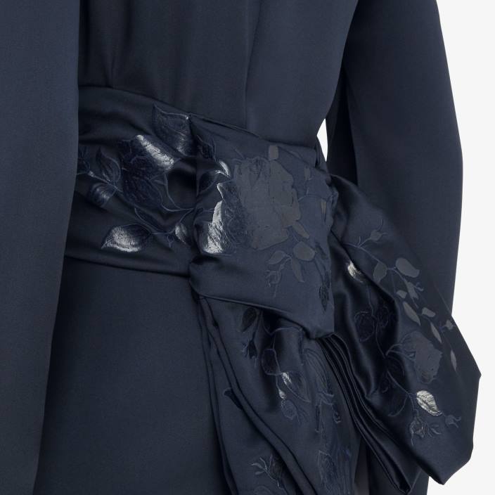 ženske svilena obleka modra Fendi oblačila Z68L1134