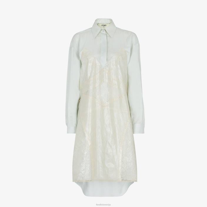 ženske svilena obleka svetlo modra Fendi oblačila Z68L965