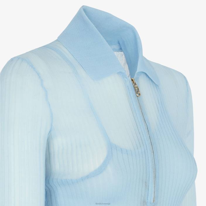 ženske svilena pletena obleka svetlo modra Fendi oblačila Z68L944