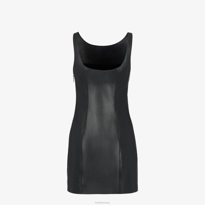 ženske usnjena obleka Črna Fendi oblačila Z68L943