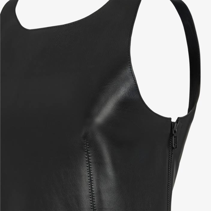 ženske usnjena obleka Črna Fendi oblačila Z68L943