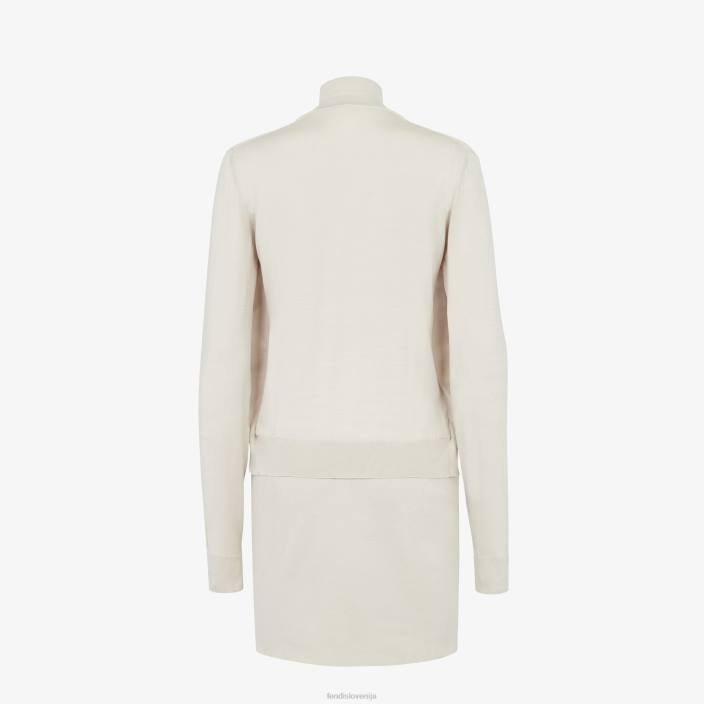 ženske volnena obleka bež Fendi oblačila Z68L1132