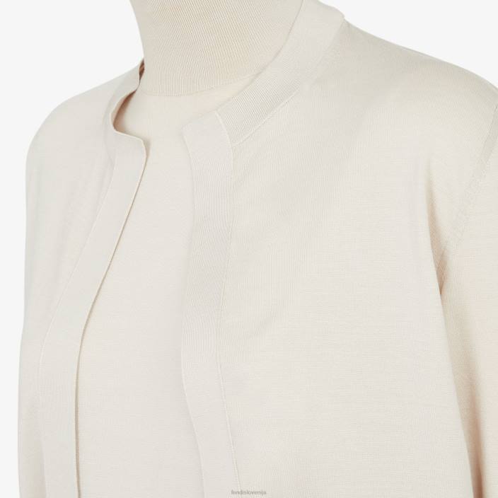 ženske volnena obleka bež Fendi oblačila Z68L1132