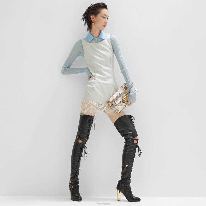 ženske volnena obleka bela Fendi oblačila Z68L940