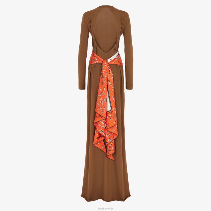 ženske volnena obleka rjav Fendi oblačila Z68L1249