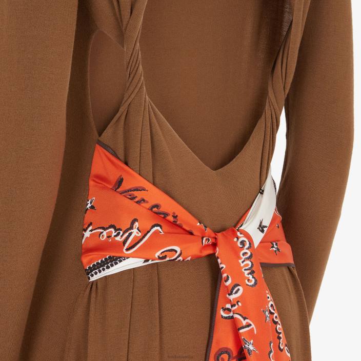 ženske volnena obleka rjav Fendi oblačila Z68L1249