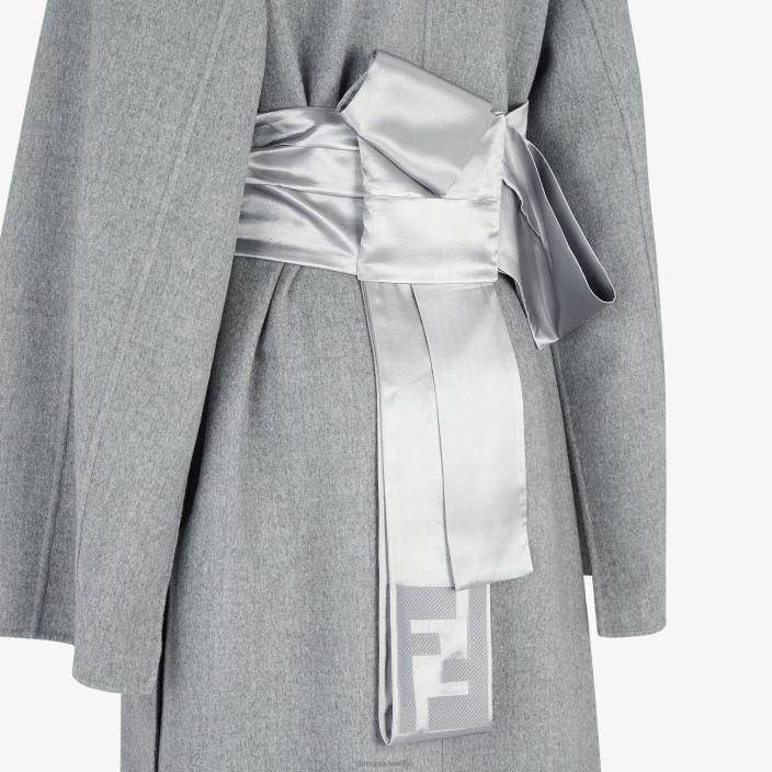 ženske dvostranski plašč iz kašmirja siva Fendi oblačila Z68L1116