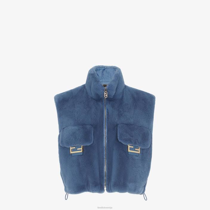 ženske mink telovnik modra Fendi oblačila Z68L1253