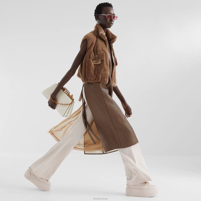 ženske mink telovnik rjav Fendi oblačila Z68L1136