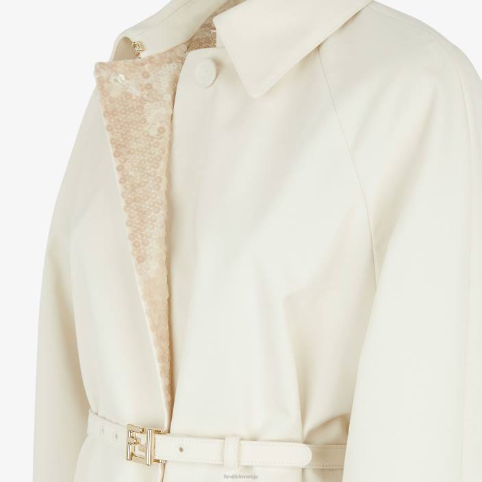 ženske plašč iz blaga bela Fendi oblačila Z68L947