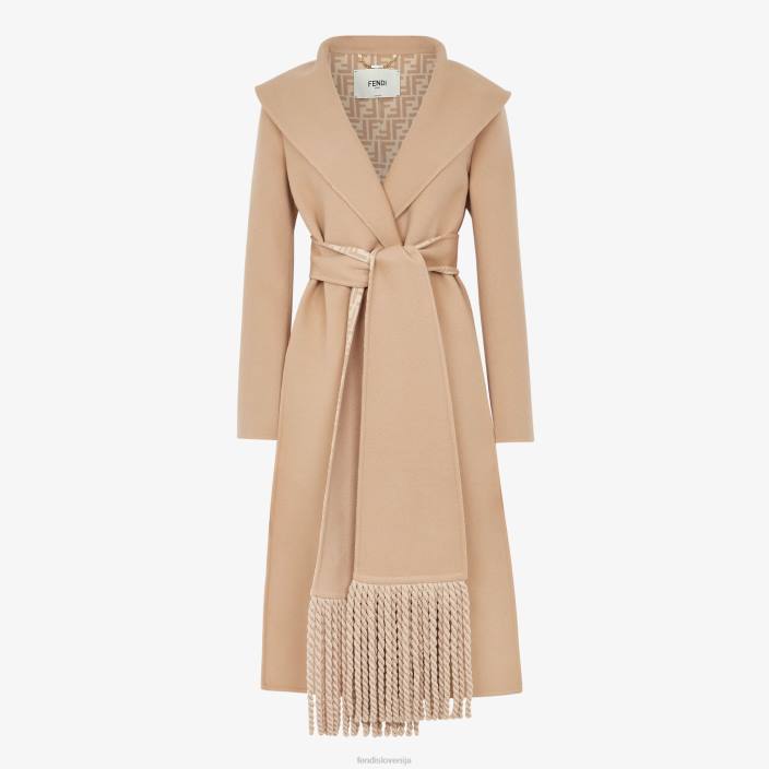 ženske volneni plašč bež Fendi oblačila Z68L1119