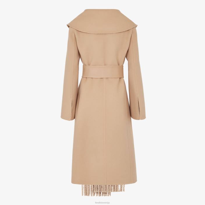 ženske volneni plašč bež Fendi oblačila Z68L1119