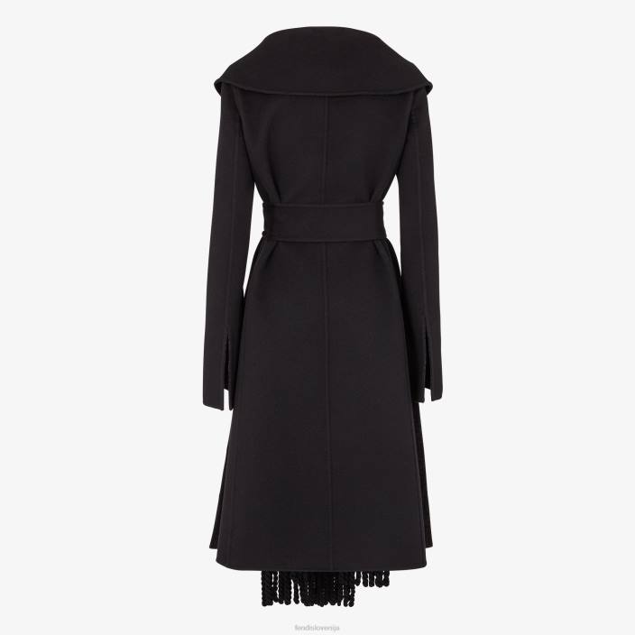ženske volneni plašč Črna Fendi oblačila Z68L1157