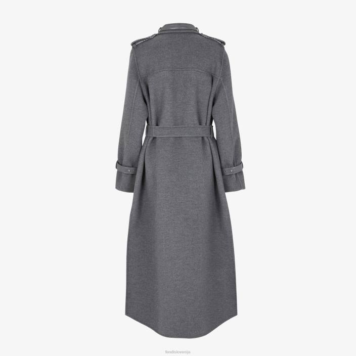 ženske volneni plašč siva Fendi oblačila Z68L1213