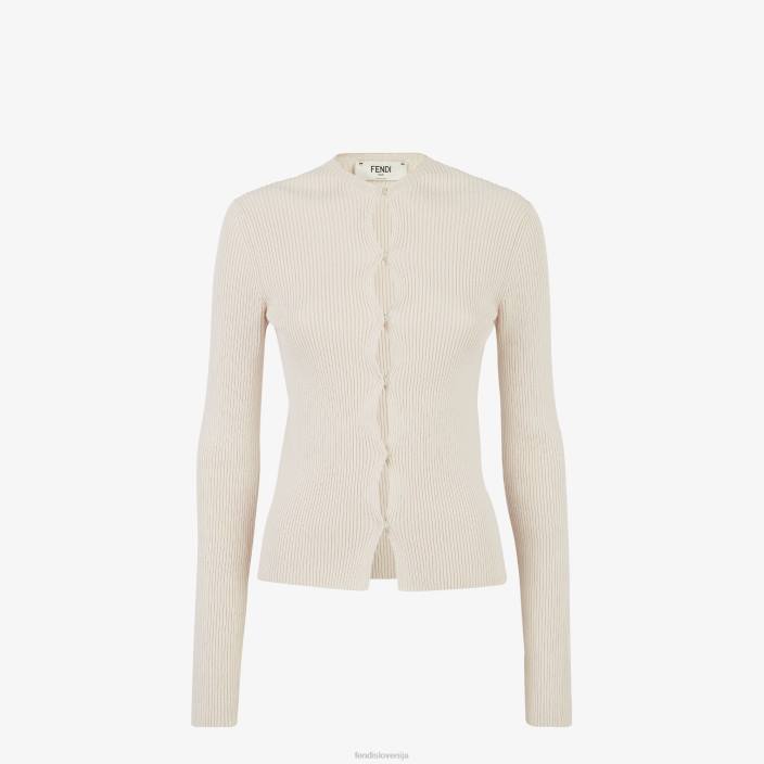 ženske bombažna jopica bež Fendi oblačila Z68L1064