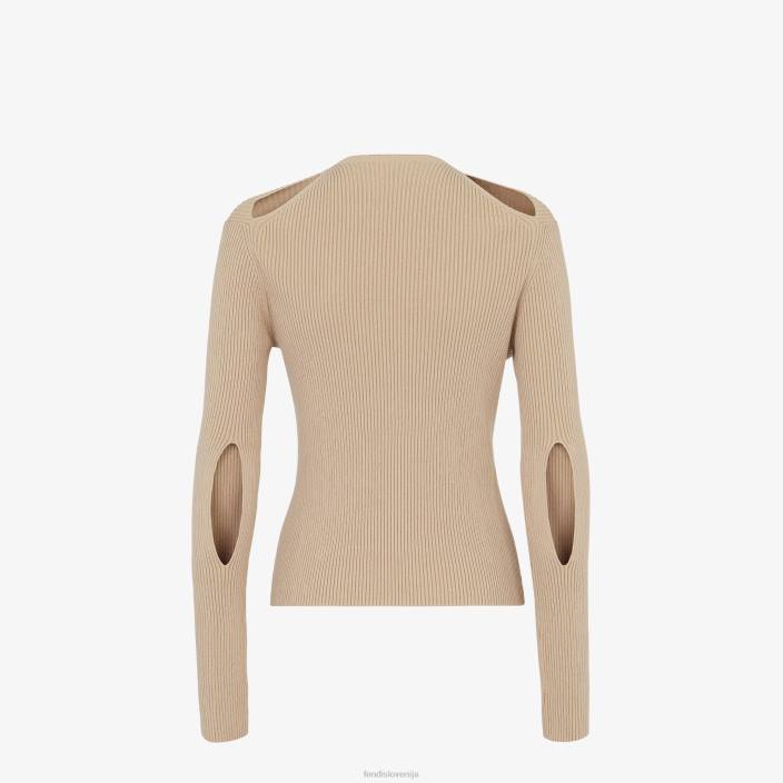 ženske bombažna jopica bež Fendi oblačila Z68L1084