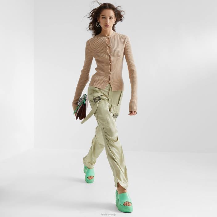 ženske bombažna jopica bež Fendi oblačila Z68L1084