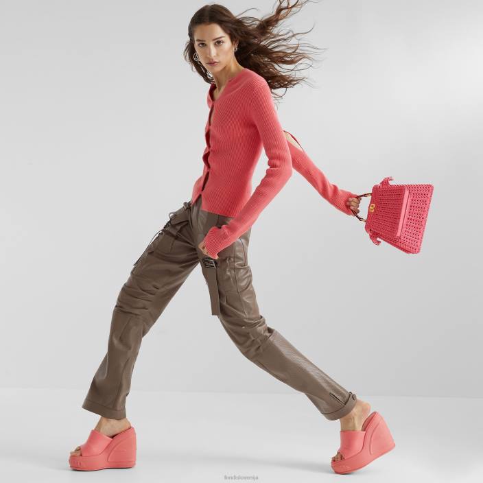 ženske bombažna jopica roza Fendi oblačila Z68L1028