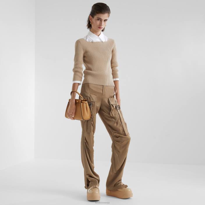 ženske bombažni pulover bež Fendi oblačila Z68L1115