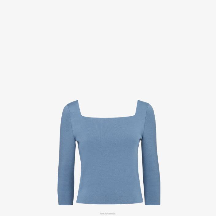 ženske bombažni pulover modra Fendi oblačila Z68L1147