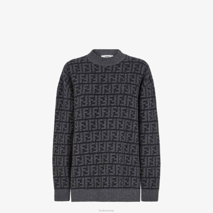 ženske ff kvačkan pulover iz kašmirja Črna Fendi oblačila Z68L1218