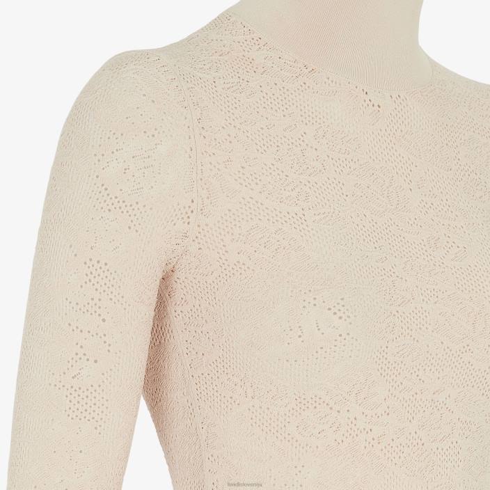 ženske izvezen viskozni pulover bež Fendi oblačila Z68L962