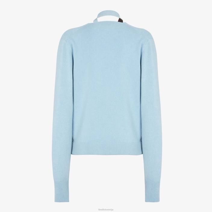 ženske jopica iz kašmirja in volne svetlo modra Fendi oblačila Z68L925