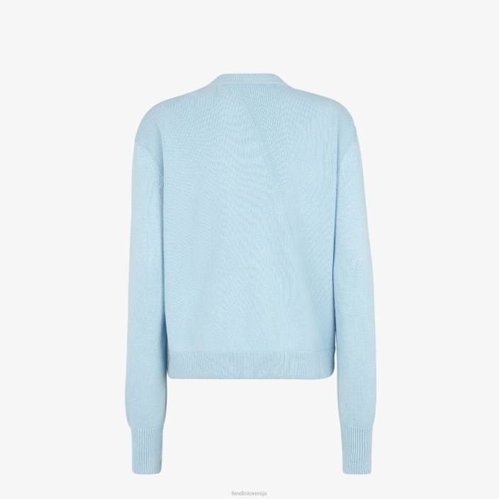 ženske jopica iz kašmirja in volne svetlo modra Fendi oblačila Z68L990