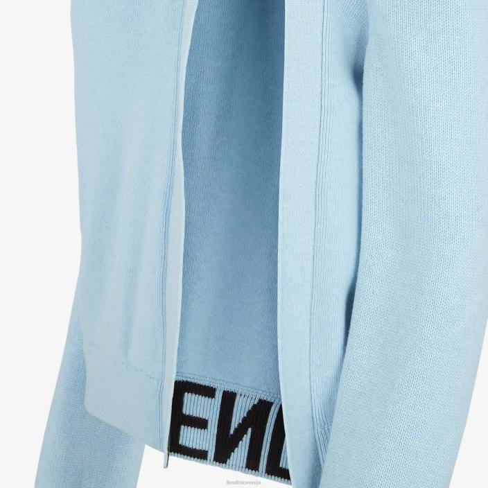 ženske jopica iz kašmirja in volne svetlo modra Fendi oblačila Z68L990