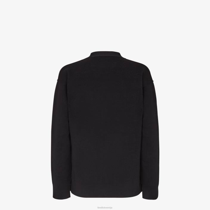 ženske pletena jopica Črna Fendi oblačila Z68L1180