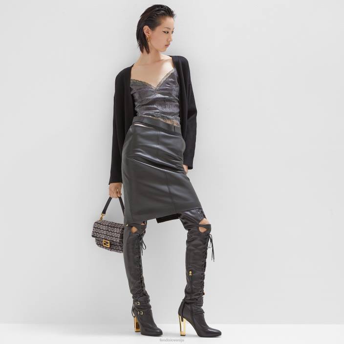 ženske pletena jopica Črna Fendi oblačila Z68L1180