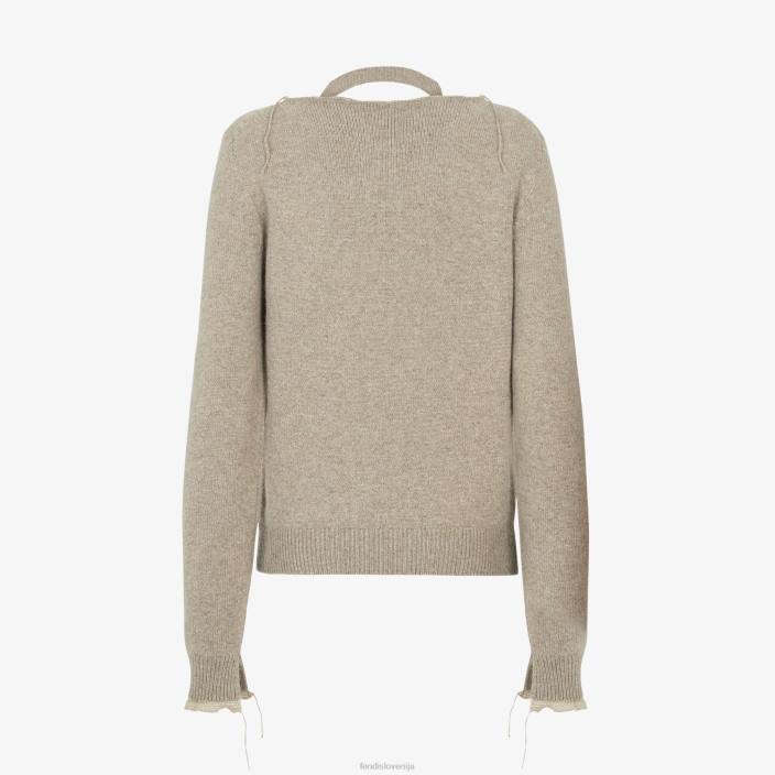 ženske pulover iz kašmirja bež Fendi oblačila Z68L960