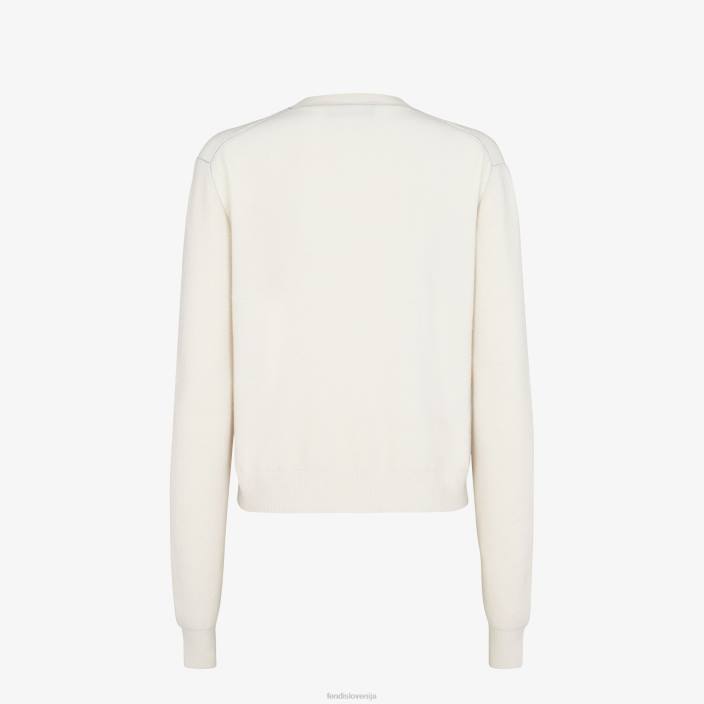 ženske pulover iz kašmirja bela Fendi oblačila Z68L1029