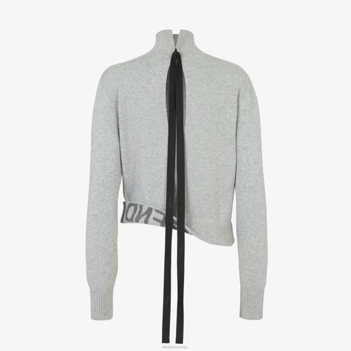 ženske pulover iz kašmirja in volne siva Fendi oblačila Z68L1118