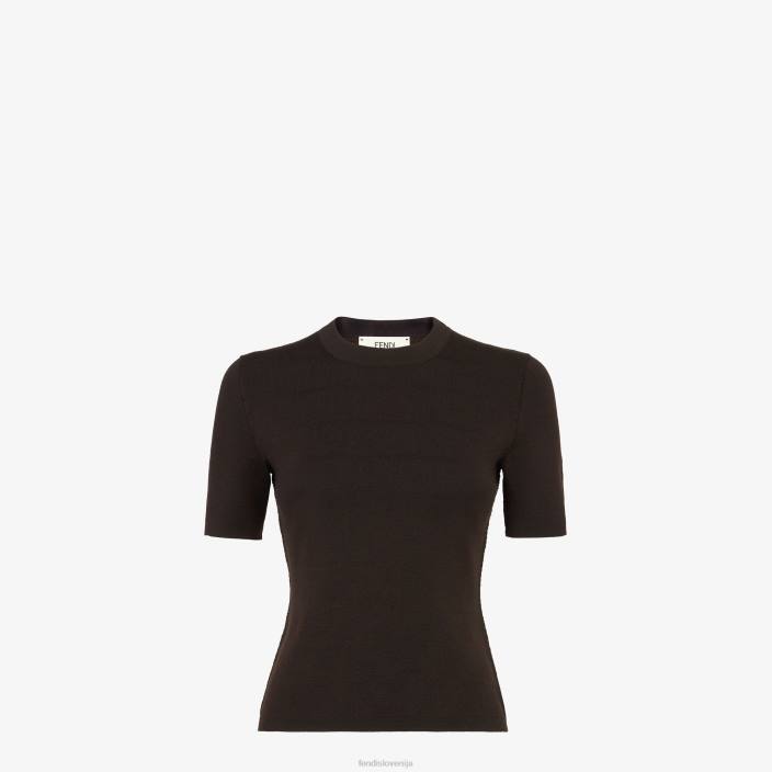 ženske volneni pulover rjav Fendi oblačila Z68L1155