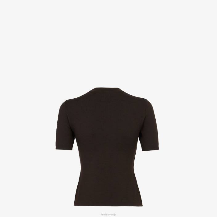 ženske volneni pulover rjav Fendi oblačila Z68L1155