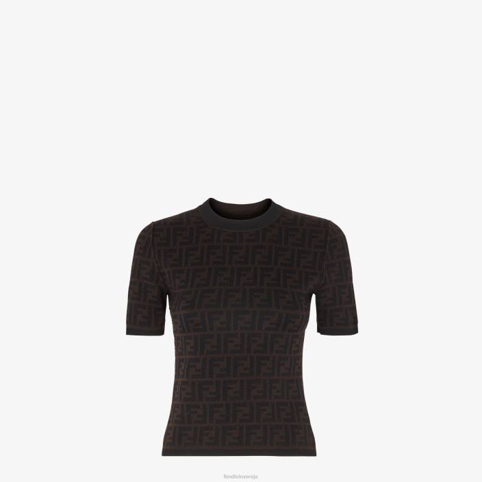 ženske volneni pulover rjav Fendi oblačila Z68L1155