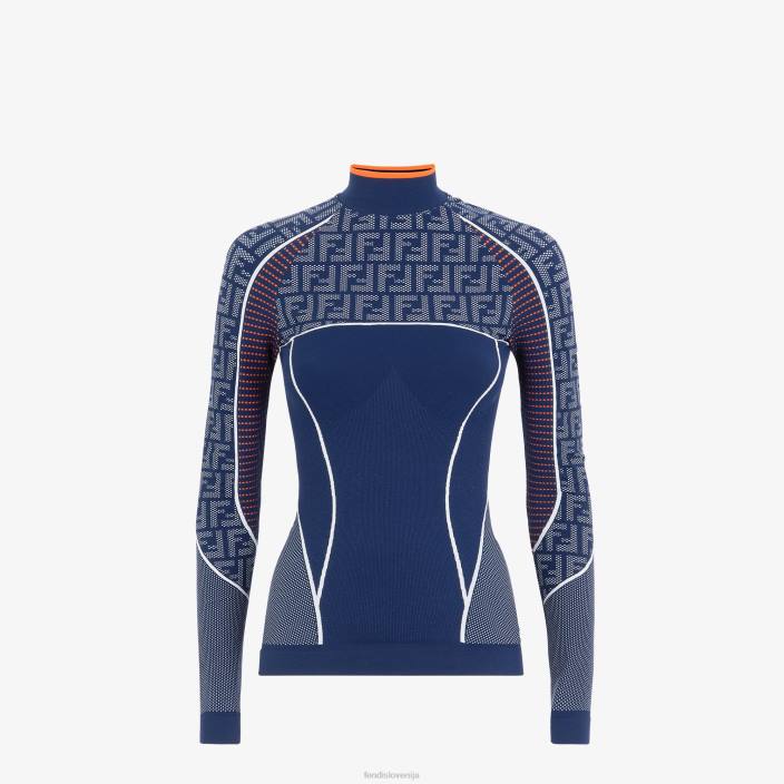 ženske ff tech pulover iz blaga modra Fendi oblačila Z68L1165