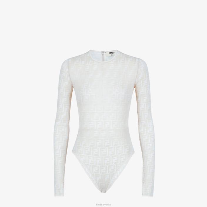ženske bodi iz čipke bela Fendi oblačila Z68L1128
