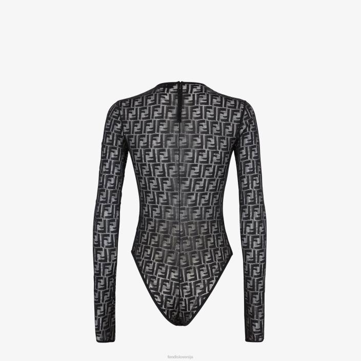 ženske čipkasto telo Črna Fendi oblačila Z68L956