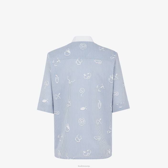 ženske bombažna majica modra Fendi oblačila Z68L1045