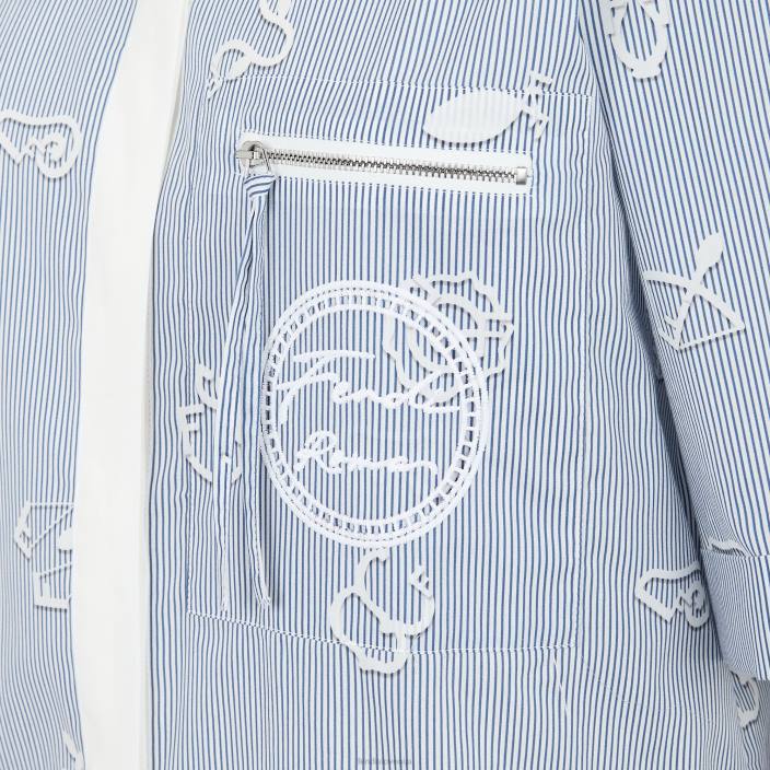 ženske bombažna majica modra Fendi oblačila Z68L1045