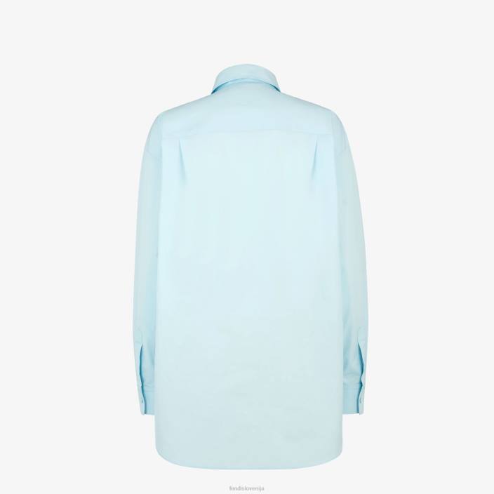 ženske bombažna majica svetlo modra Fendi oblačila Z68L966