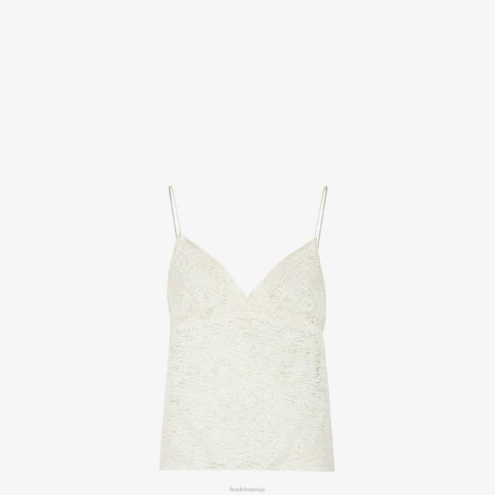 ženske čipkasti vrh bela Fendi oblačila Z68L941