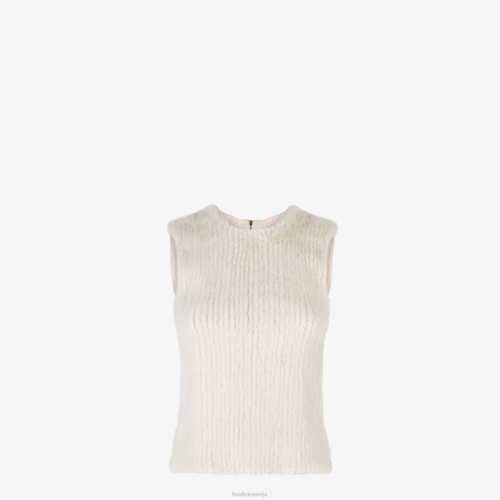 ženske mink top bela Fendi oblačila Z68L1164