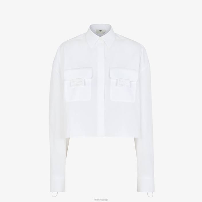 ženske srajca iz poplina bela Fendi oblačila Z68L1016