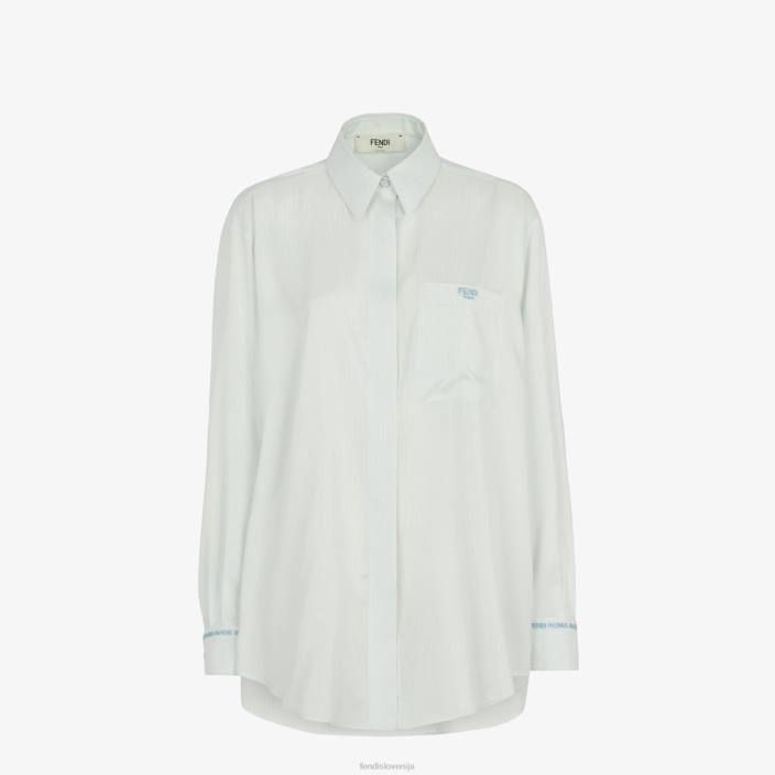 ženske svilena srajca svetlo modra Fendi oblačila Z68L979